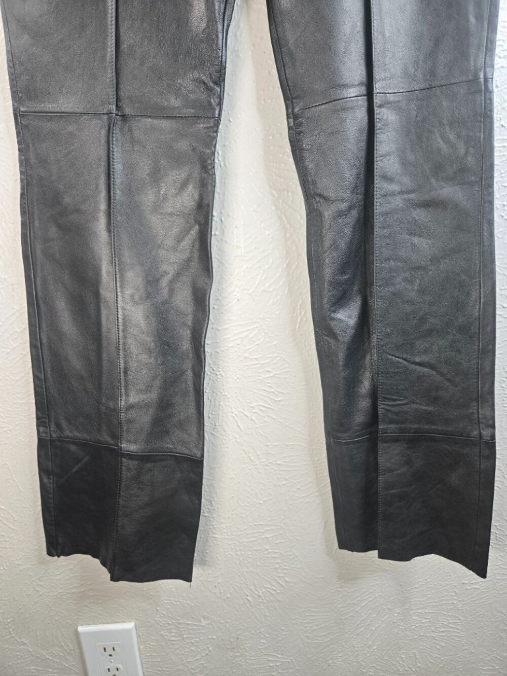 Vintage Wilsons Leather Maxima Pant 12 Black Straight Leg Moto Edgy Grunge Goth - Picture 5 of 11